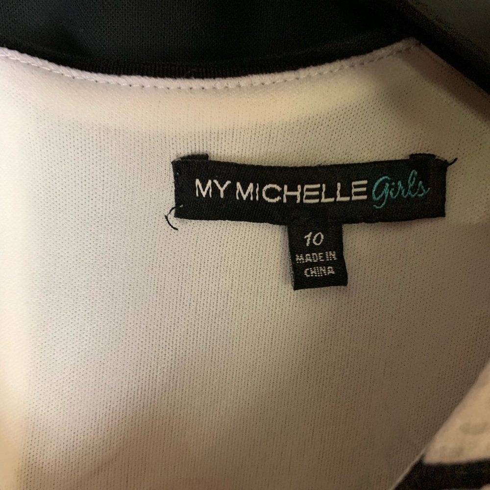My Michelle Girls Black and White Dress Size 10 - Picture 3 of 8